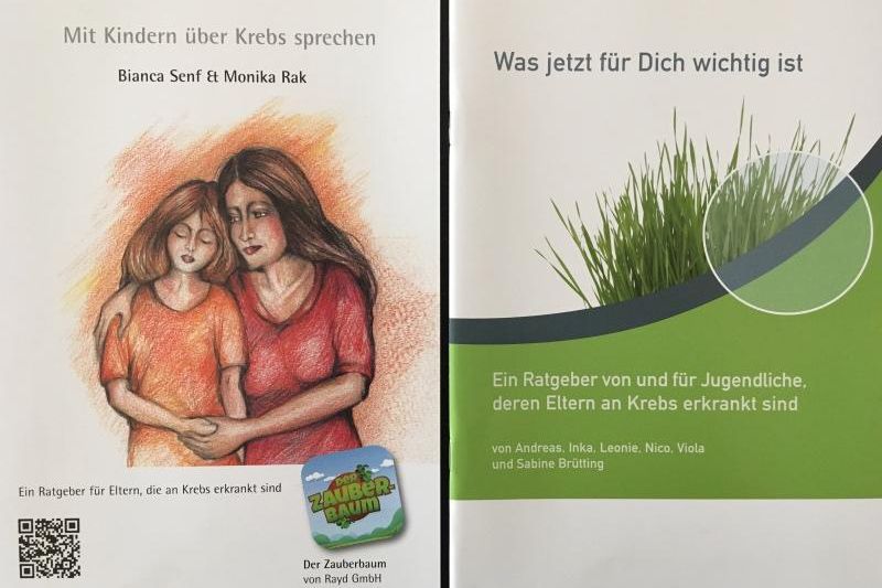 Broschüre mit dem Titel "Mit Kindern über Krebs sprechen".